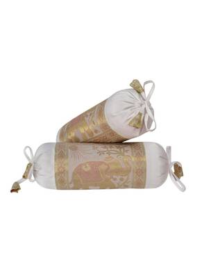 Lal Haveli Living Room Decorative Designer Silk Bolster Pillow Covers Set of 2 Pcs 18 x 8 inch 1