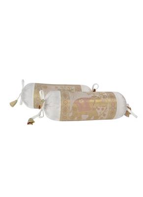 Lal Haveli Living Room Decorative Designer Silk Bolster Pillow Covers Set of 2 Pcs 18 x 8 inch 2