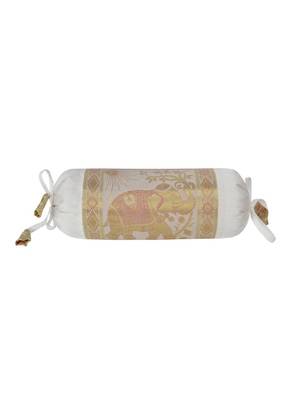 Lal Haveli Living Room Decorative Designer Silk Bolster Pillow Covers Set of 2 Pcs 18 x 8 inch 3