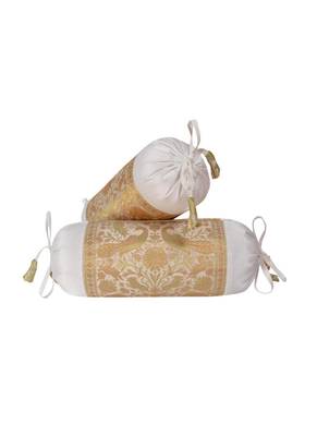 Lal Haveli Diwan Bed Decorative Silk Bolster Pillow Cushion Covers Set of 2 Pcs 18 x 8 inch 1