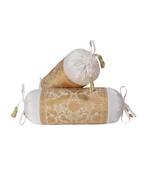 Lal Haveli Diwan Bed Decorative Silk Bolster Pillow Cushion Covers Set of 2 Pcs 18 x 8 inch