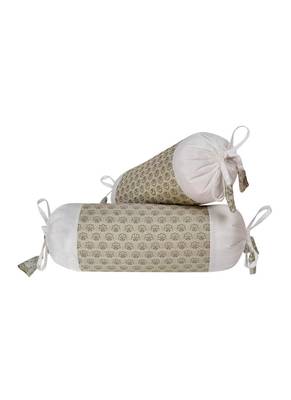 Lal Haveli Handmade Silk Fabric Bolster Pillow Covers Set of 2 Pcs 18 x 8 inch 1