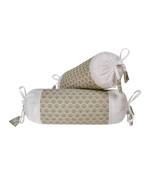 Lal Haveli Handmade Silk Fabric Bolster Pillow Covers Set of 2 Pcs 18 x 8 inch