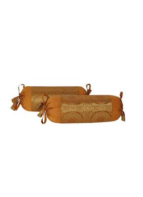 Lal Haveli Handmade Designer Silk Bolster Pillow Covers Set of 2 Pcs (18 x 8 inch) 2