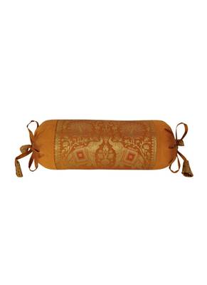 Lal Haveli Handmade Elephant & Peacock Design Silk Bolster Pillow Covers Set of 2 Pcs 18 x 8 inch 3