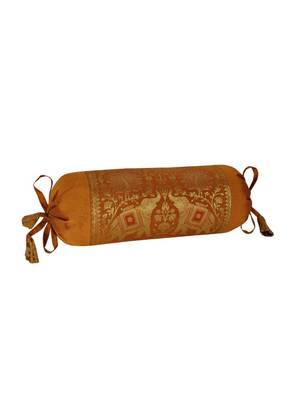 Lal Haveli Handmade Elephant & Peacock Design Silk Bolster Pillow Covers Set of 2 Pcs 18 x 8 inch 4