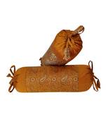 Lal Haveli Living Room Decorative Silk Bolster Pillow Covers Set of 2 Pcs 18 x 8 inch