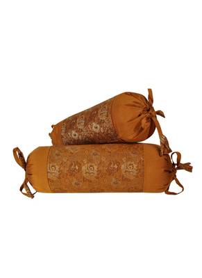 Lal Haveli Designer Silk Bolster Pillow Cushion Cover 18 x 8 inch Set of 2 1