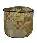 Home Decorative Silk Round Ottoman Cover 17 X 17 X 13 Inches