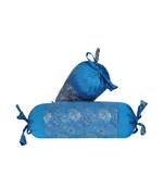 Lal Haveli Silk Bolster Pillow Cushion Cover Decorative 18 x 8 inch Set 2 Pcs