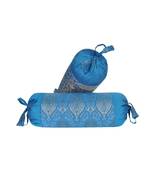 Lal Haveli Silk Bolster Pillow Cushion Covers Living Room Decorations Set of 2 18 x 8 inch