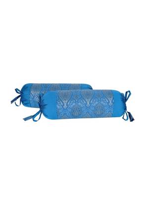 Lal Haveli Silk Bolster Pillow Cushion Covers Living Room Decorations Set of 2 18 x 8 inch 2