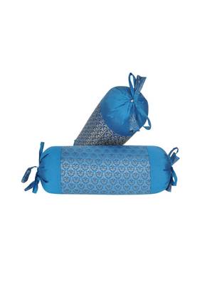 Lal Haveli Handmade Designer Silk Bolster Pillow Covers Set of 2 Pcs 18 x 8 inch 1
