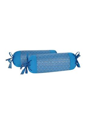 Lal Haveli Handmade Designer Silk Bolster Pillow Covers Set of 2 Pcs 18 x 8 inch 2