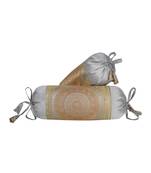 Lal Haveli Silk Bolster Cushion Cover for Diwan/Bed/Sofa Decorations 18 x 8 inch Set of 2 Pcs