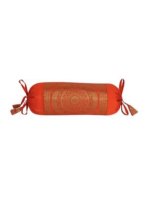 Lal Haveli Decorative Silk Bolster Pillow Cushion Covers Sofa Decor Set of 2 Pcs 18 x 8 inch 3