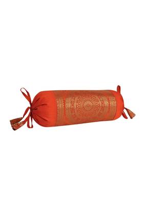 Lal Haveli Decorative Silk Bolster Pillow Cushion Covers Sofa Decor Set of 2 Pcs 18 x 8 inch 4