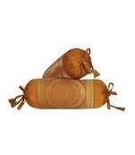 Lal Haveli Handmade Silk Fabric Bolster Pillow Cushion Covers Set of 2 Pcs 18 x 8 inch