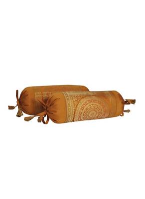 Lal Haveli Handmade Silk Fabric Bolster Pillow Cushion Covers Set of 2 Pcs 18 x 8 inch 2