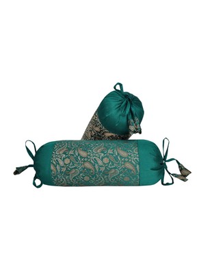 Lal Haveli Handmade Designer Silk Bolster Pillow Cushion Covers