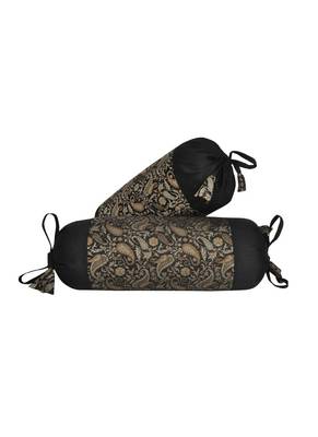 Lal Haveli Designer Silk Fabric Bolster Pillow Cushion Covers Set of 2 Pcs 18 x 8 inch 1