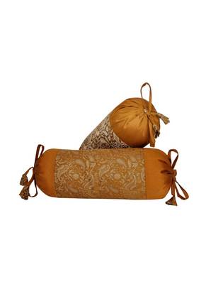 Lal Haveli Sofa Decoration Handmade Silk Bolster Cushion Covers Set of 2 Pcs 18 x 8 inch 1