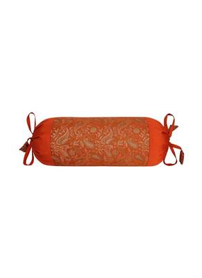 Lal Haveli Designer Silk Fabric Bolster Pillow Cover Set of 2 Pcs 18 x 8 inch 3