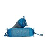 Lal Haveli Living Room Decorative Silk Bolsters Pillow Cushion Cover Set of 2 Pcs 18 x 8 Inch