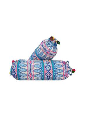 Lal Haveli Decorative Handloom Bolster Cushion Covers 18 x 8 inch Set of 2 Pcs 4