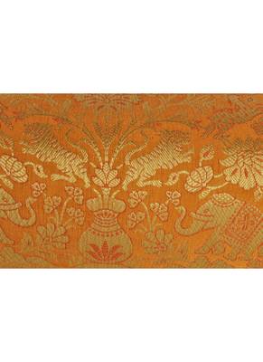 Lal Haveli Decorative Silk Bolster Cover Golden Color 18 x 8 Inch Set of 2 Pcs 4