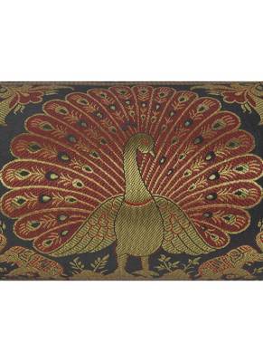 Lal Haveli Decorative Peacock Design Black Color Silk Bolster Cushion Covers 18 x 8 Inch Set of 2 Pcs 4