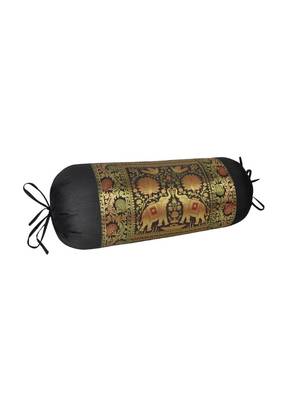 Lal Haveli Handmade Decorative Silk Round Cushion Covers 30 x 15 inch 2