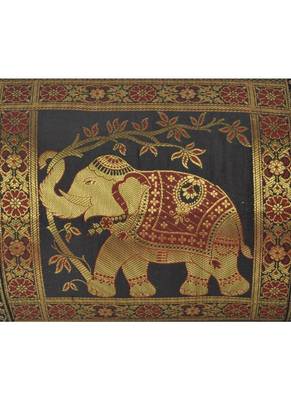 Lal Haveli Rajasthani Handmade Designer Silk Cervical Neck Pillow Cover 30 x 15 inch 3