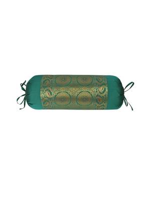 Lal Haveli Handmade Designer Silk Bolster Pillow Cover for Diwan/Bed/Sofa 30 x 15 inch 1