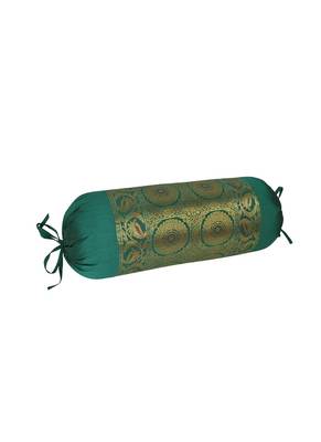 Lal Haveli Handmade Designer Silk Bolster Pillow Cover for Diwan/Bed/Sofa 30 x 15 inch 2