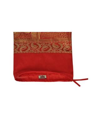 Lal Haveli Peacock Design Silk Bolster Cushion Cover 30 x 15 inch 4