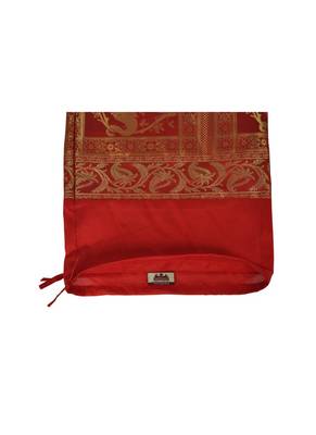 Lal Haveli Elephant Design Silk Fabric Bolster Pillow Cover 30 x 15 inch 4