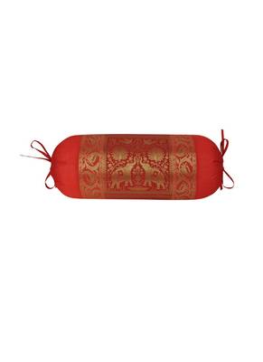 Lal Haveli Designer Silk Bolster Cervical Neck Pillow Cover 30 x 15 inch 1
