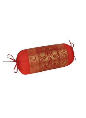 Lal Haveli Designer Silk Bolster Cervical Neck Pillow Cover 30 x 15 inch 2