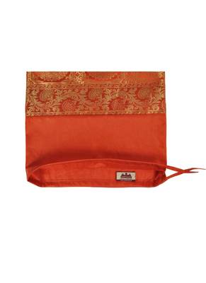 Lal Haveli Orange Designer Silk Bolster Pillow Cushion Cover for Diwan Bed Decoration 30 x 15 inch 4