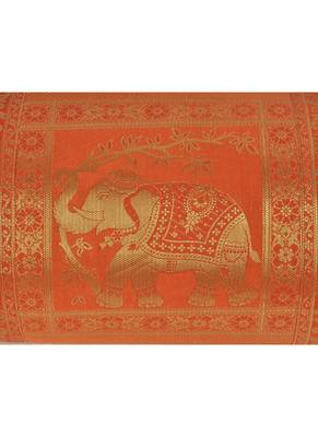Lal Haveli Elephant Work Design Silk Bolster Pillow Cover 30 x 15 inch 3