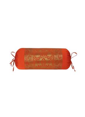 Lal Haveli Rajasthani Designer Silk Bolster Pillow Covers Cases for Couch Bed Sofa 30 X 15 inch 1