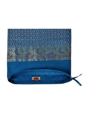 Lal Haveli Turquoise Decorative Silk Bolster Pillow Cover 30 x 15 inch 4