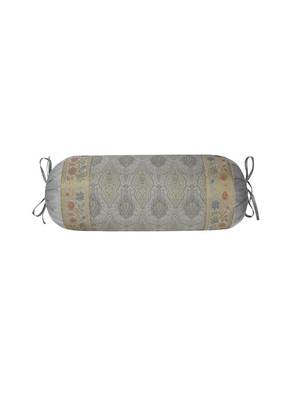 Lal Haveli Round Shape Silk Bolster Pillow Cover for Home Decor/Sofa Decor 30 x 15 inch 1
