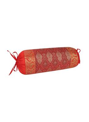Lal Haveli Silk Fabric Designer Cervical Neck Pillow Cover 30 x 15 inch 2