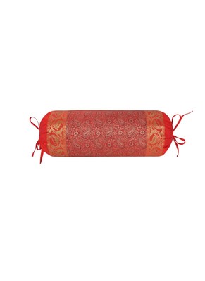 Lal Haveli Living Room Decor Decorative Silk Bolster Pillow Covers