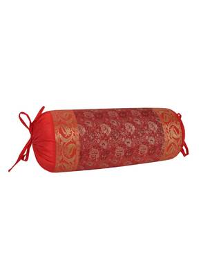 Lal Haveli Silk Bolster Pillow Cushion Cover 30 x 15 inch 2