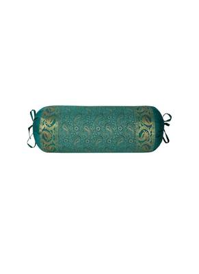 Lal Haveli Room Decorations Silk Bolster Pillow Cover 30 X 15 inch 1