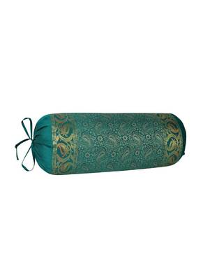 Lal Haveli Room Decorations Silk Bolster Pillow Cover 30 X 15 inch 2
