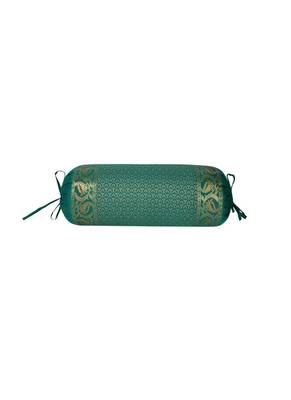 Lal Haveli Jaipuri Handmade Silk Bolster Pillow Cover for Diwan/Bed/Sofa 30 x 15 inch 1